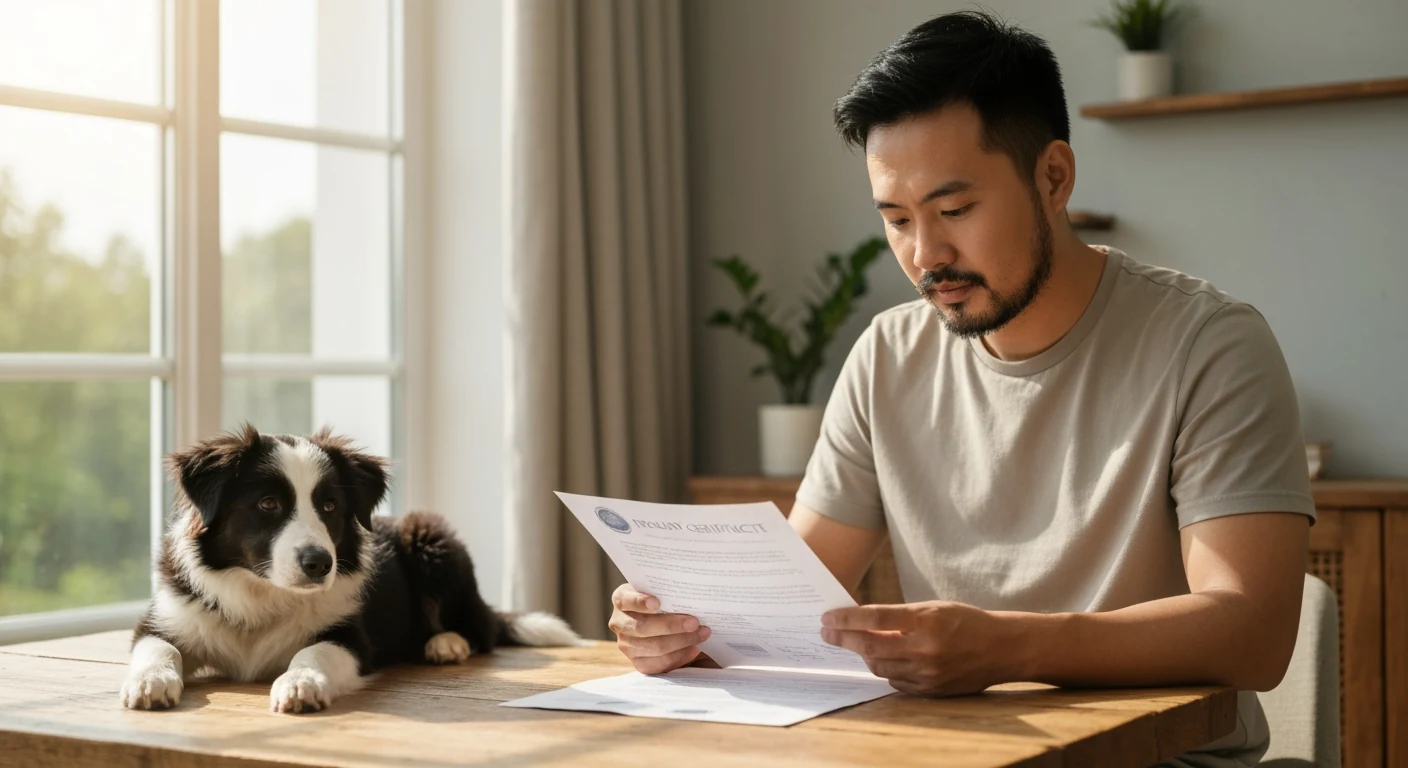 Veterinary health documents and radiographs reviewed during a breeding dog assessment